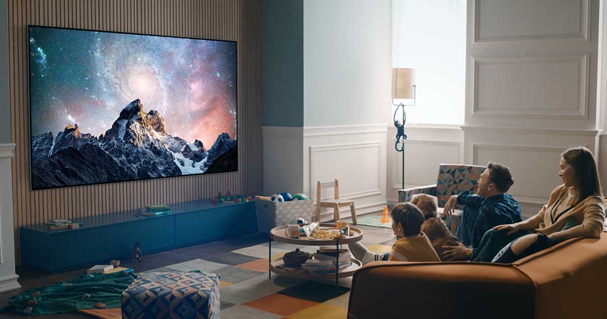 family watching TV